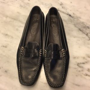 Black Leather Driving Loafers